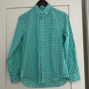 Boys J. Crew Crewcuts Button Down Shirt - size 14 - green/aqua check